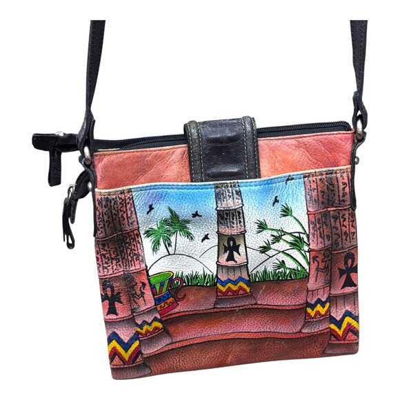 Sharif Crossbody Bag New York Cat Design Hand Painted Egyptian Strap READ - Picture 13 of 14